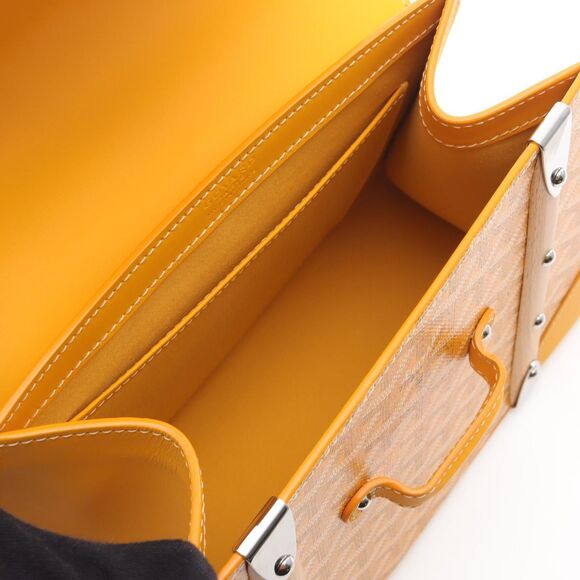 Goyard Handbag Saigon Pm Yellow Pvc Coated Canvas Leather Saigon Pm Ladies - Picture 3 of 10